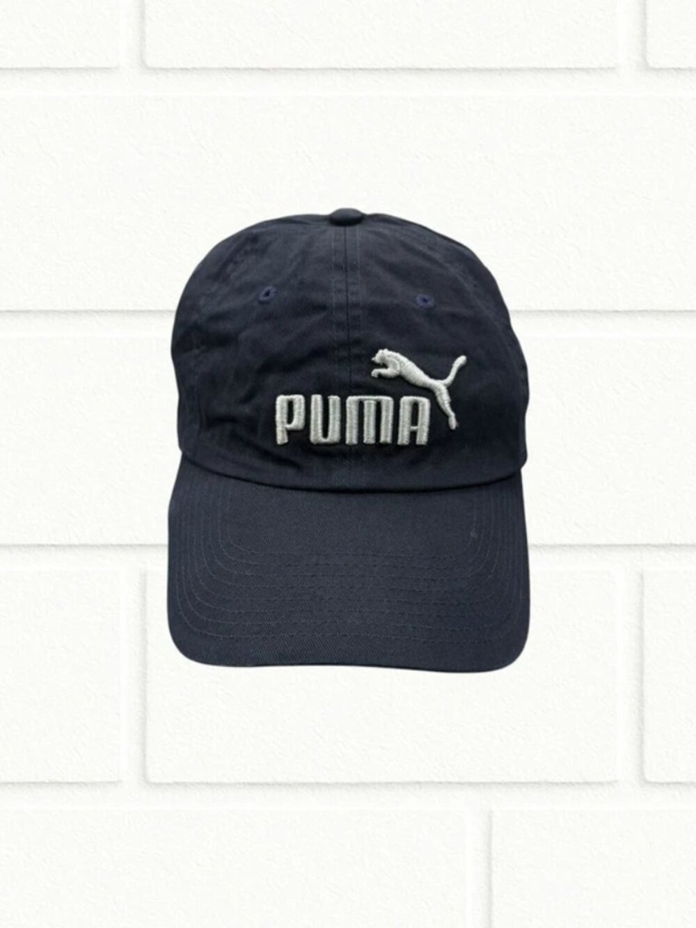 Puma Baseball Cap Adjustable Strap Navy Blue Embroidered Logo Streetwear Youth